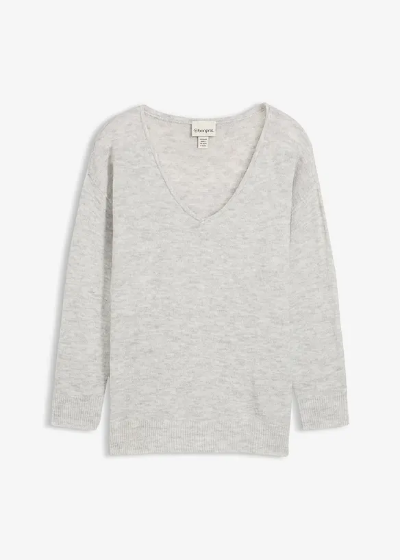 Lange oversized trui met splitten opzij, bonprix