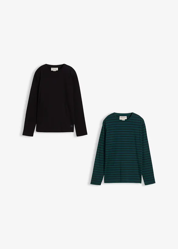 Longsleeve van biologisch katoen (set van 2), bonprix