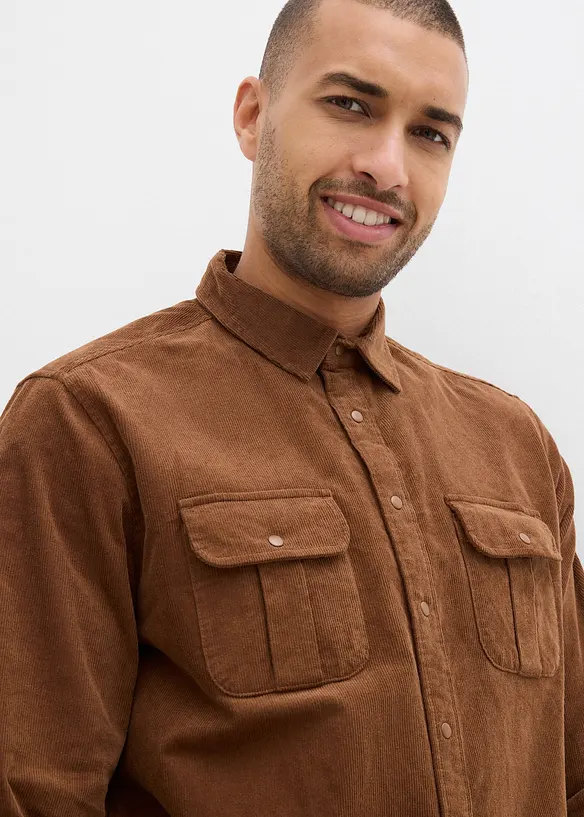Corduroy overhemd met katoen, bonprix