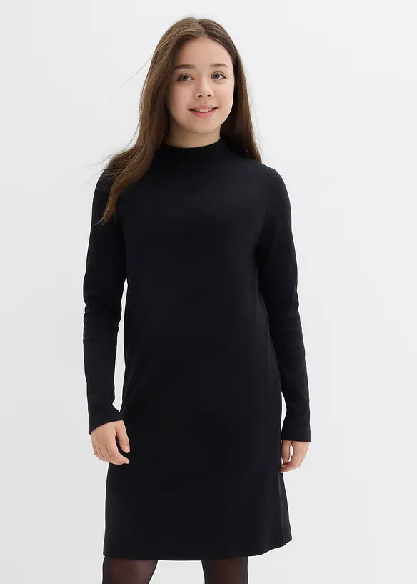 Jersey jurk met opstaande kraag, bonprix