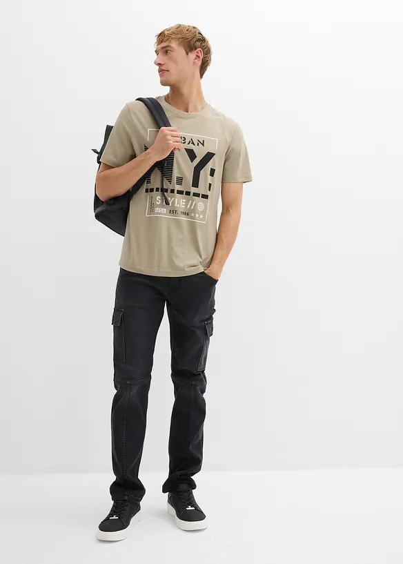 Regular Fit cargo jogging Jeans met comfortband, straight, bonprix