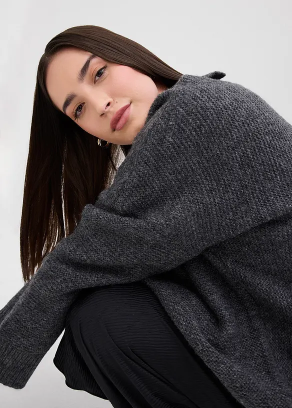 Trui met wol en een asymmetrische onderkant, bonprix