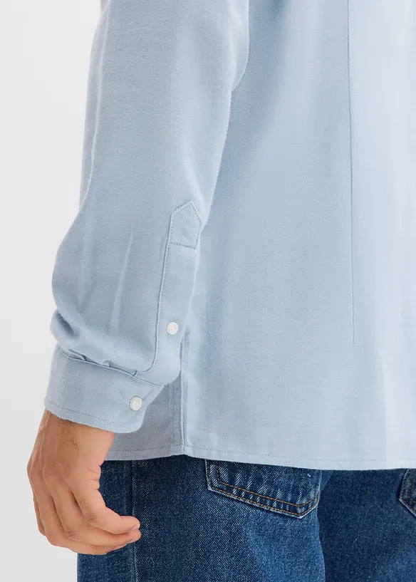 Flanellen business overhemd van puur katoen, slim fit, bonprix