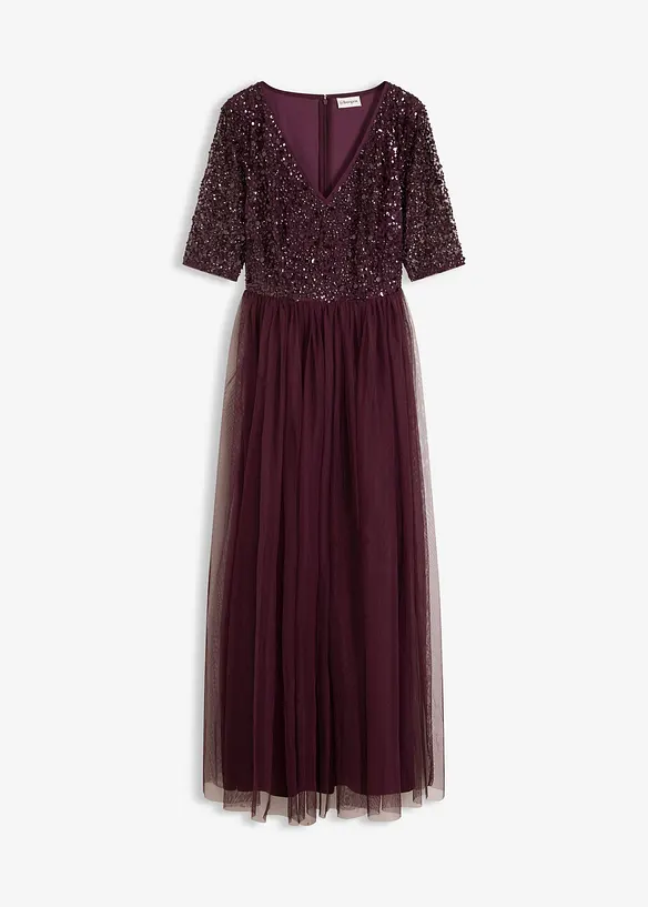 Maxi jurk met paillettenborduursel, bonprix