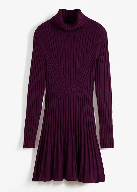 Gebreide jurk met col, bonprix