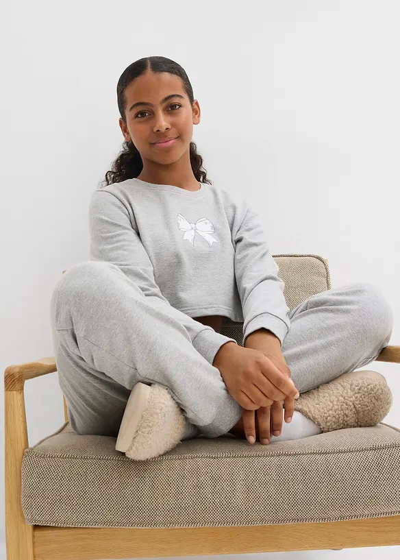 Huispak met een kort sweater in een zachte katoenmix, bonprix