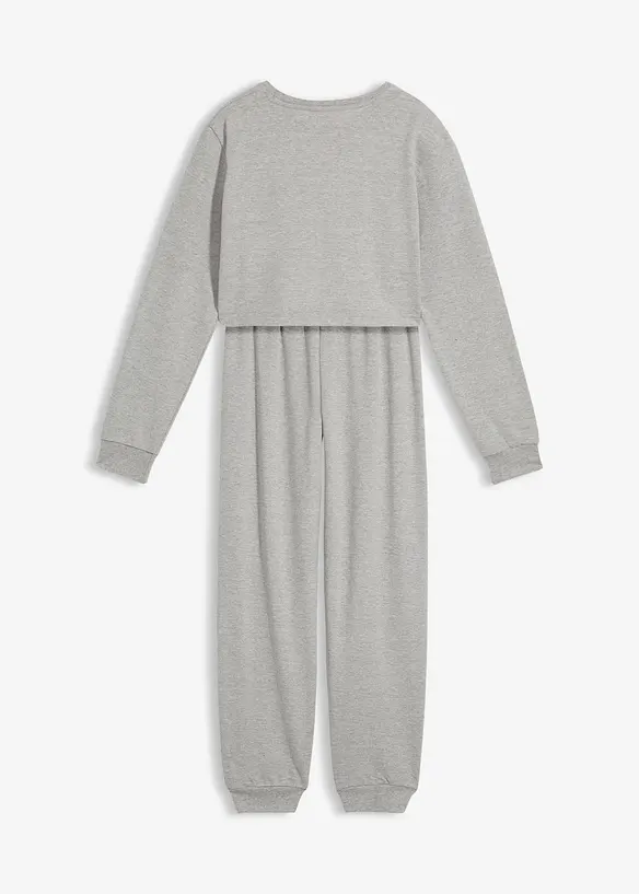 Huispak met een kort sweater in een zachte katoenmix, bonprix