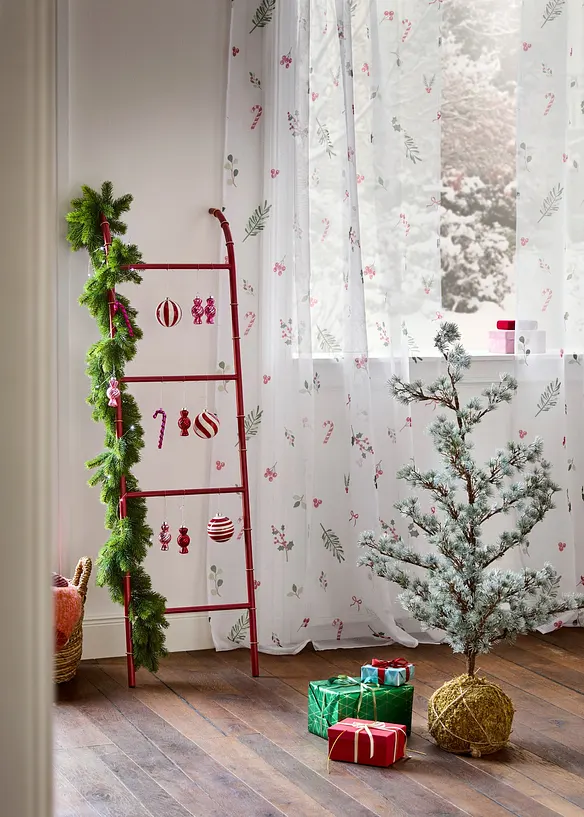 Transparant gordijn met kerstmotief (1 stuk), bonprix