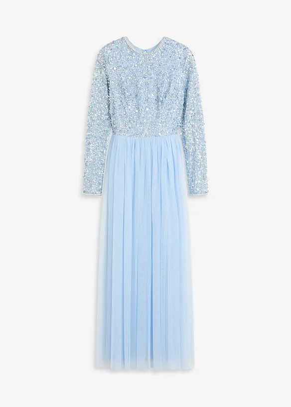 Maxi jurk met geborduurde pailletten, bonprix