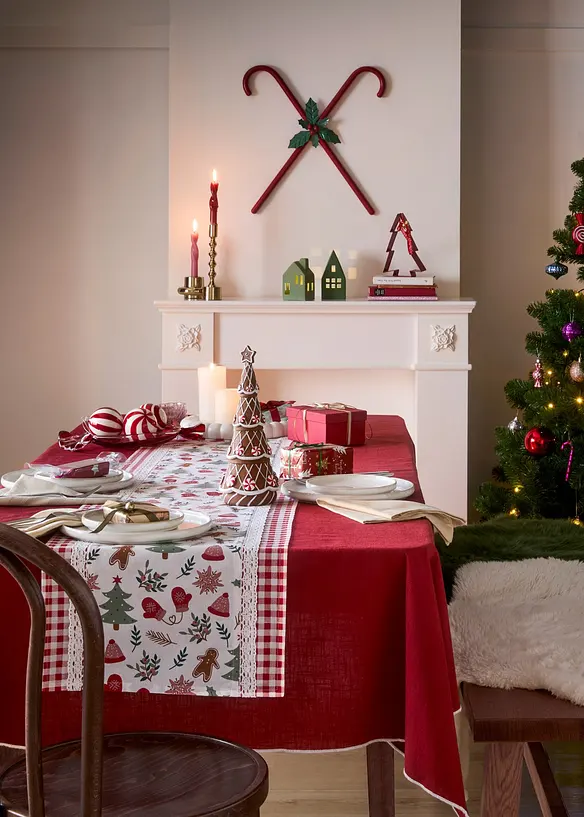 Tafelloper van biologisch katoen met kerstprint, bonprix