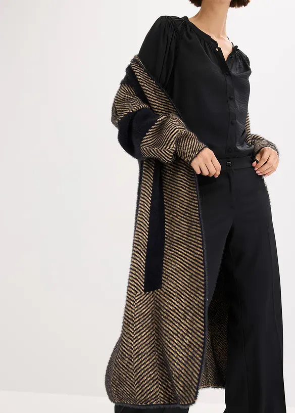 Lang gebreid vest, bonprix