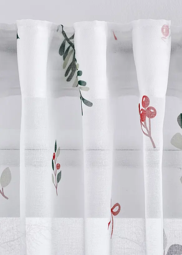 Transparant gordijn met kerstmotief (1 stuk), bonprix