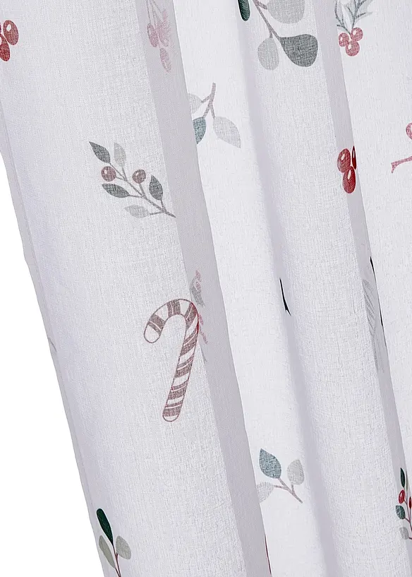 Transparant gordijn met kerstmotief (1 stuk), bonprix