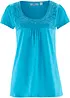 Katoenen shirt met kant, korte mouw, bonprix
