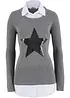 2-in-1 trui met blouse-inzet, lange mouw, bpc bonprix collection