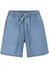 Lichte denim short met linnen en comfortband, extra wijd, bonprix