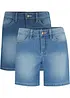 Stretch jeans short slim fit mid waist (set van 2), bonprix