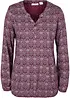 Gedessineerde longsleeve met Henley kraag, bonprix