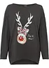 Off-shoulder shirt met kerstmotief, bonprix