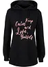 Trendy sweater met statement print en capuchon, bonprix