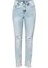 Mom jeans met destroyed effecten, high waist, bonprix