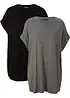 Longshirt van biologisch katoen (set van 2), bonprix
