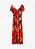 Maxi jurk met volant en ceintuur, bonprix