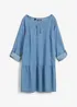 Denim tuniek met volant van biologisch katoen, lange mouw, bonprix