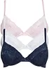 Push up bh met fijn kant (set van 3), bonprix