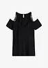 Cold shoulder shirt met kant, bonprix