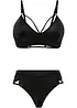 Bralette en string ouvert in wetlook (2-dlg. set), bonprix