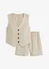 Gilet en short in een linnenmix, bonprix