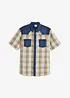 Overhemd met denim details en korte mouwen, bonprix