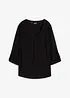 Blouse met lange mouwen en V-hals van vloeiende viscose, bonprix