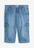 Regular fit 3/4 stretch cargo jeans, straight, bonprix