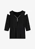 Cold shoulder shirt van soepele viscose, bonprix