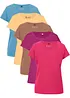 Shirt met ronde hals (set van 5), korte mouw, bonprix