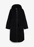 Lange corduroy jas met teddy fleece capuchon, bonprix