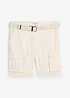 Cargo bermuda met linnen en riem, regular fit, bonprix