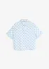 Geruite blouse met korte mouwen, bonprix