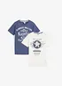 Jongens T-shirt (set van 2) van biologisch katoen, bonprix