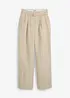 Broek met riem (2-dlg set) van puur linnen, bonprix