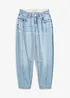 Barrel jeans mid waist, comfortabele tailleband, cropped, bonprix