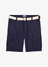 Cargo bermuda met linnen en riem, regular fit, bonprix