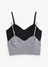 Cropped top van puur biologisch katoen ( 2-dlg. dubbelpak set), bonprix