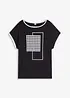Shirt met opvallende print en biezen in een contrastkleur, bonprix