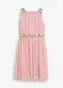 Chiffon meisjes jurk met paillettenband, bonprix
