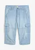 Regular fit 3/4 stretch cargo jeans, straight, bonprix