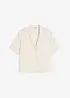 Blouse met reverskraag van satijn, bonprix