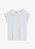 Gebreide top in gehaakte look met kant, bonprix